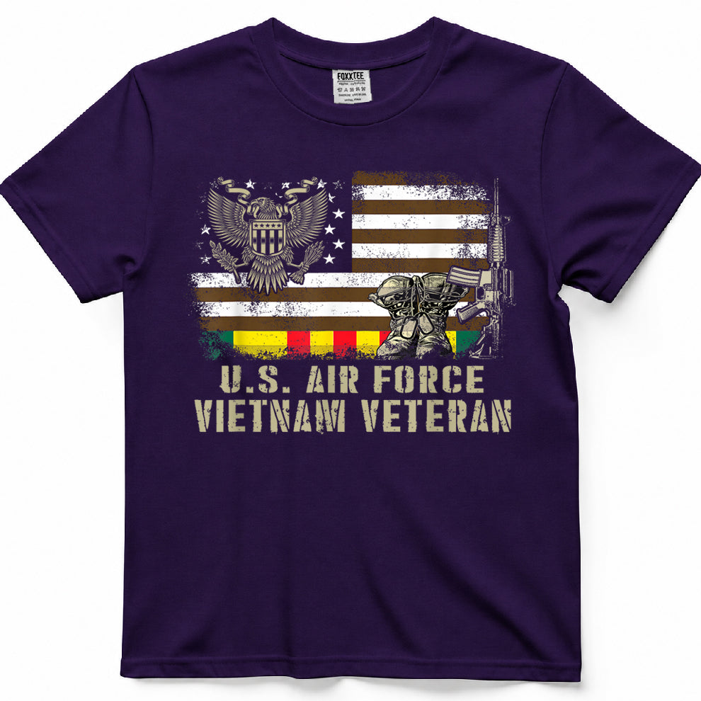 Vintage American Flag Proud U.S. Air Force Vietnam Veteran T-Shirt