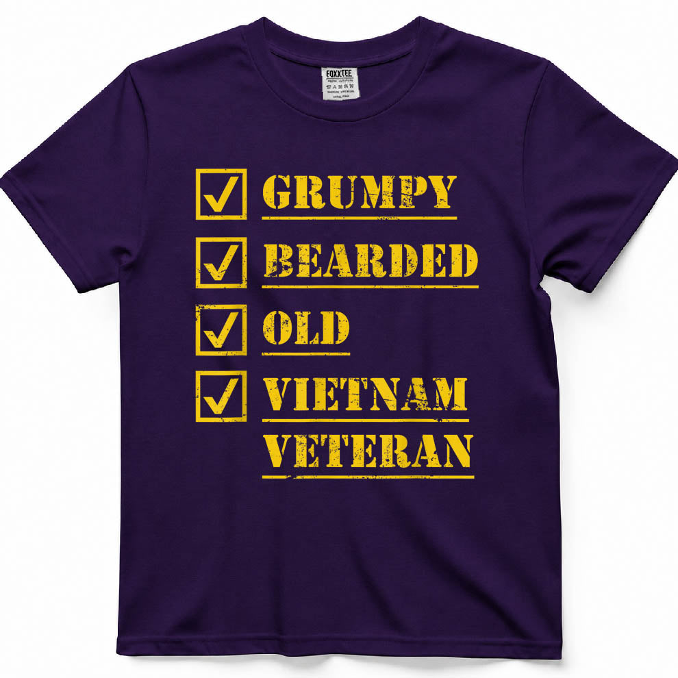 Grumpy Bearded Men Vietnam Veteran T-Shirt