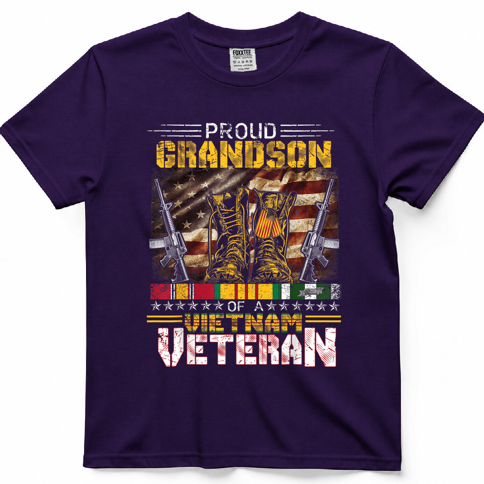 Proud Grandson Of A Vietnam Veteran Shirt Vietnam War Vet T-Shirt