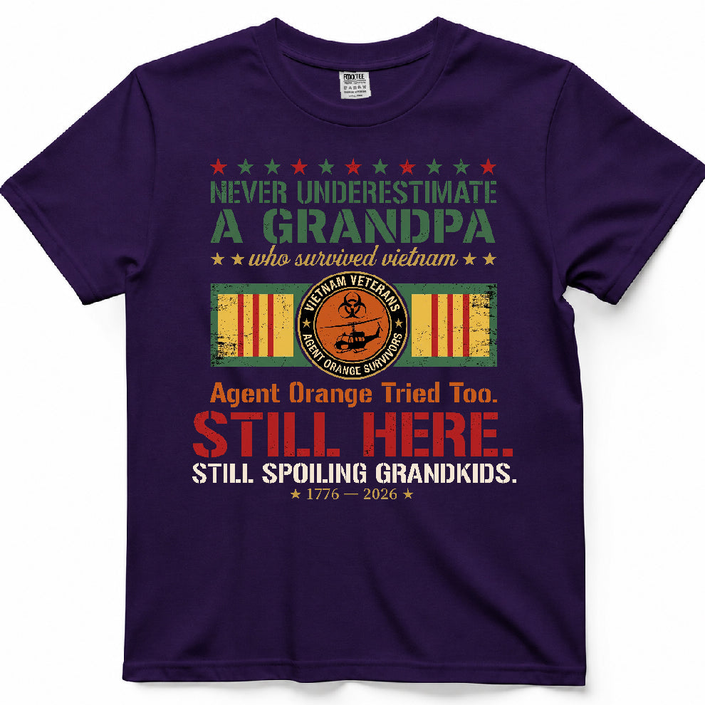 Never Underestimate A Grandpa Who Survived Vietnam Shirt