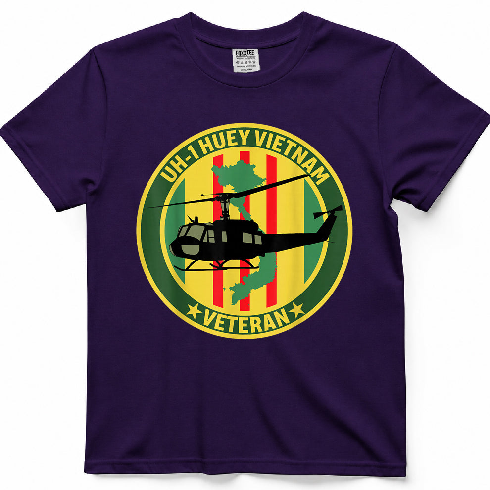 UH-1 Huey Helicopter Vietnam Veteran US Military Vet T-Shirt