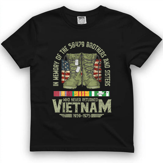 in Memory of The 58479 Vietnam Veteran US Flag Veterans Day T-Shirt