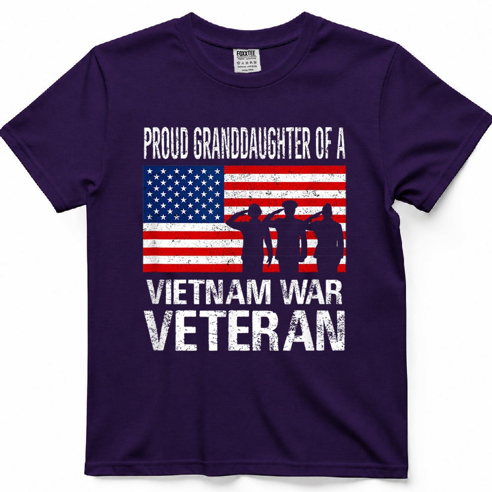 Proud Granddaughter Vietnam War Veteran Matching Grandfather T-Shirt