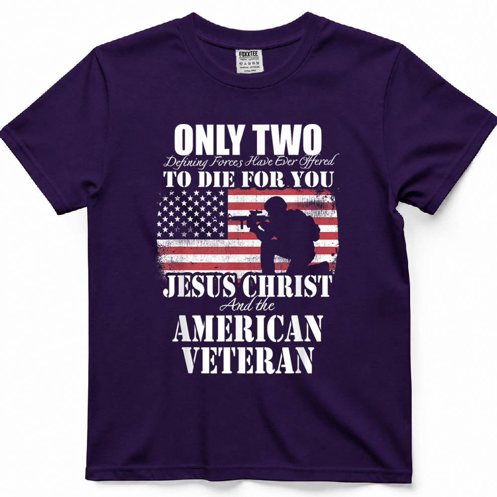 Two Died for You Jesus and American Veteran Memorial Gift T-Shirt