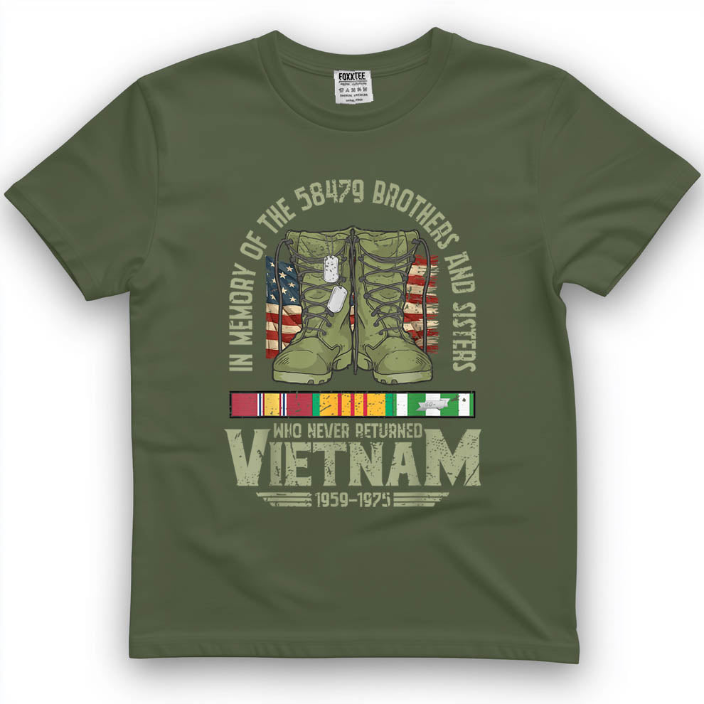in Memory of The 58479 Vietnam Veteran US Flag Veterans Day T-Shirt