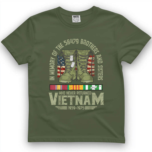in Memory of The 58479 Vietnam Veteran US Flag Veterans Day T-Shirt