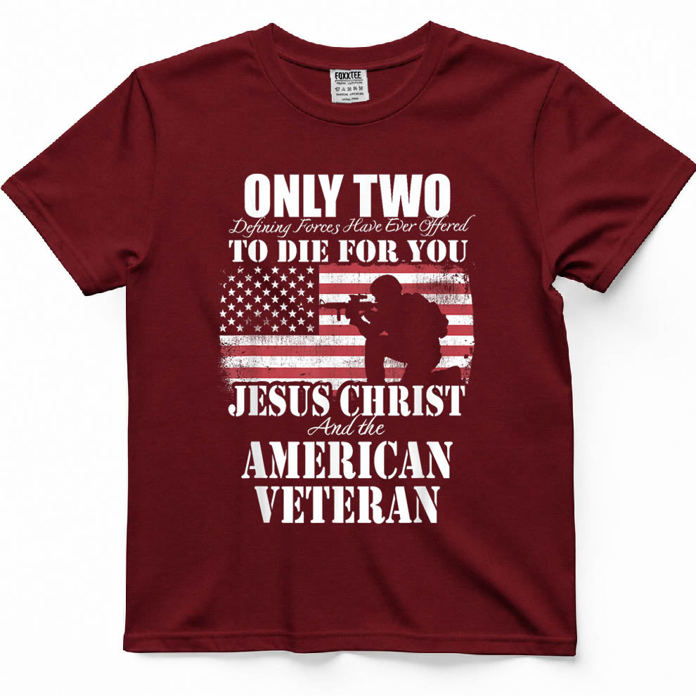 Two Died for You Jesus and American Veteran Memorial Gift T-Shirt