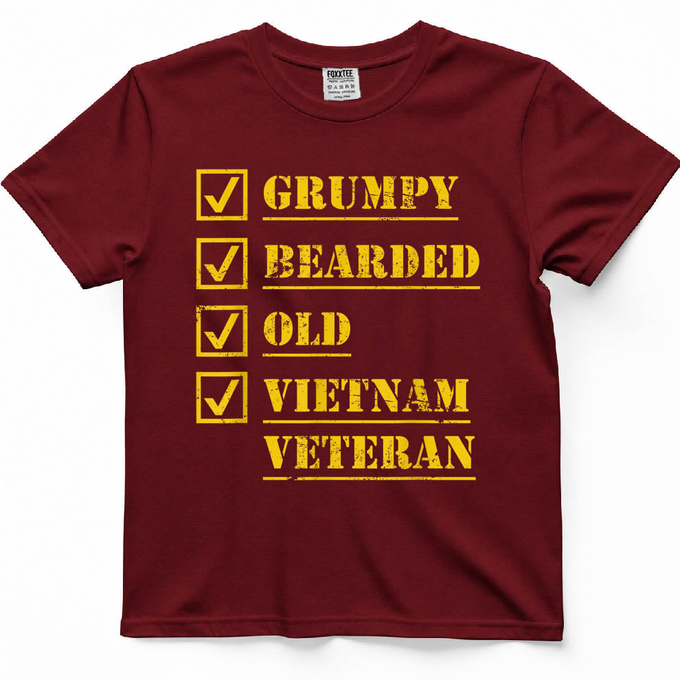Grumpy Bearded Men Vietnam Veteran T-Shirt