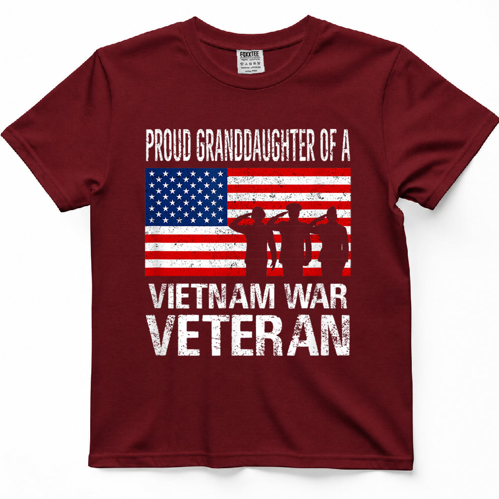 Proud Granddaughter Vietnam War Veteran Matching Grandfather T-Shirt