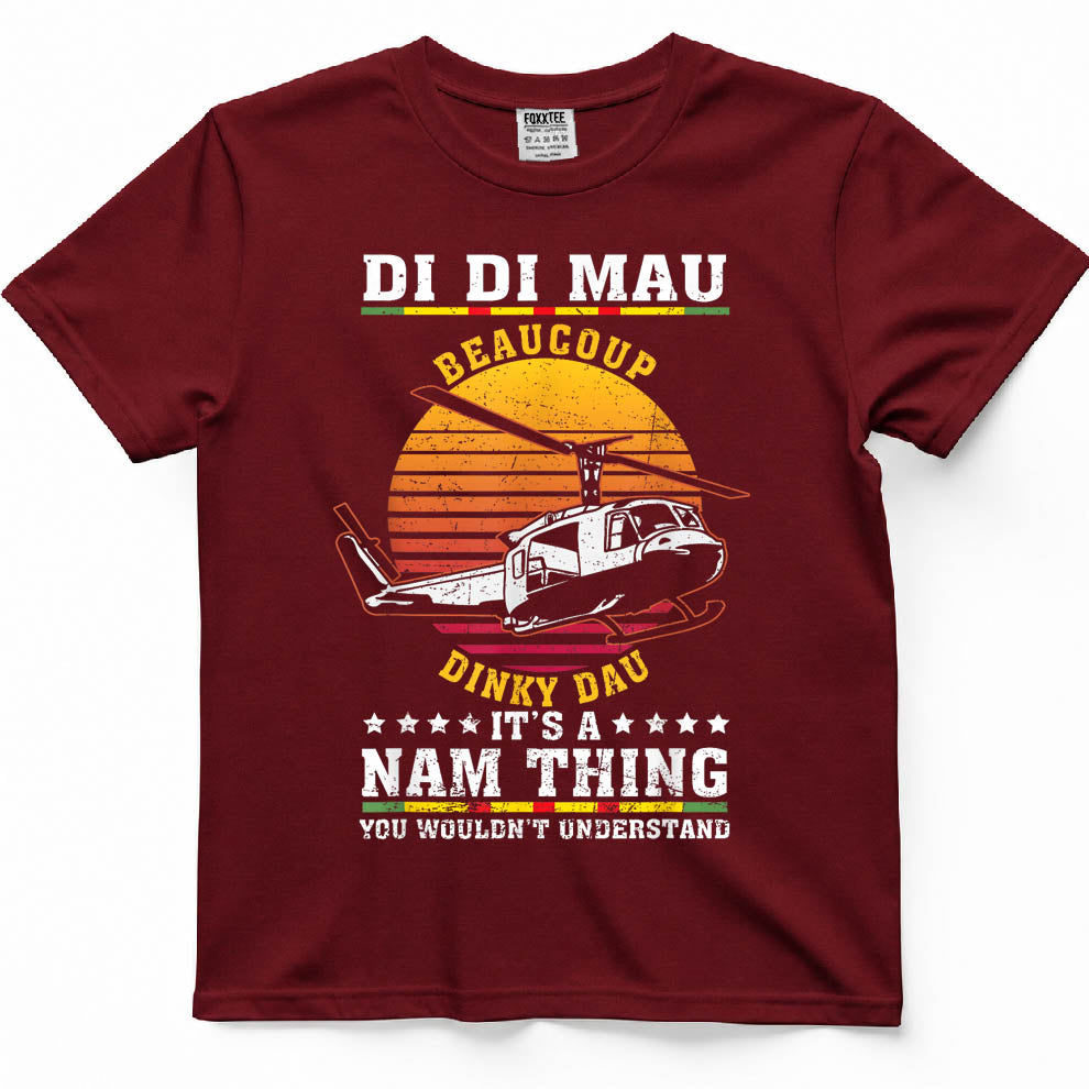 Di Di Mau Beaucoup Dinky Dau Vintage US Army Vietnam Veteran T-Shirt
