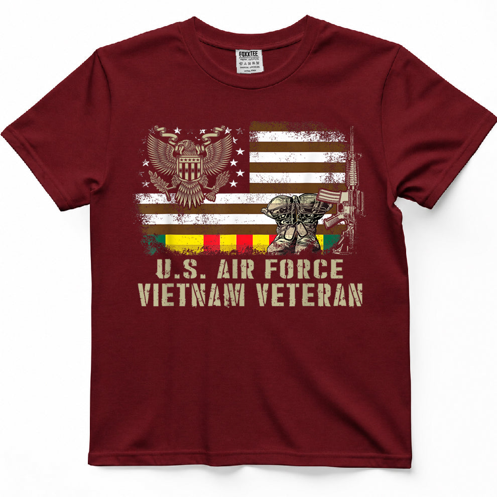 Vintage American Flag Proud U.S. Air Force Vietnam Veteran T-Shirt