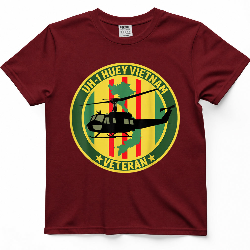 UH-1 Huey Helicopter Vietnam Veteran US Military Vet T-Shirt