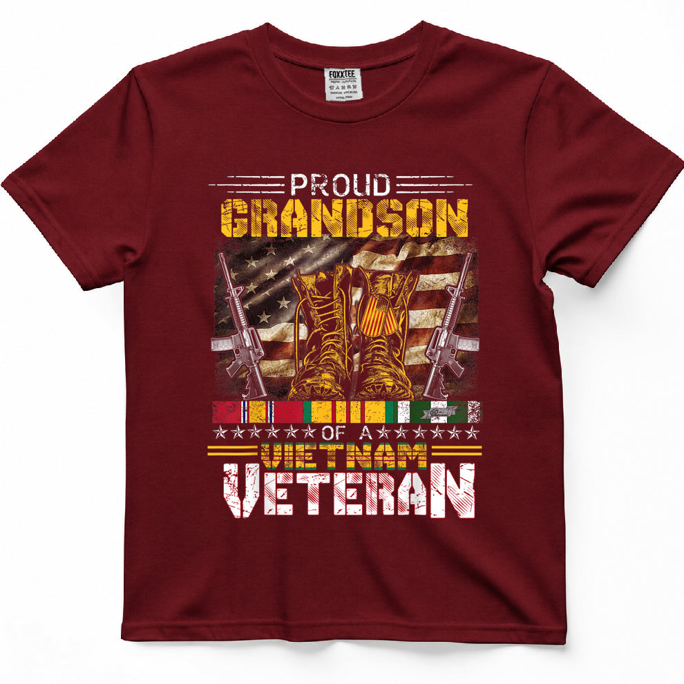 Proud Grandson Of A Vietnam Veteran Shirt  Vietnam War Vet T-Shirt