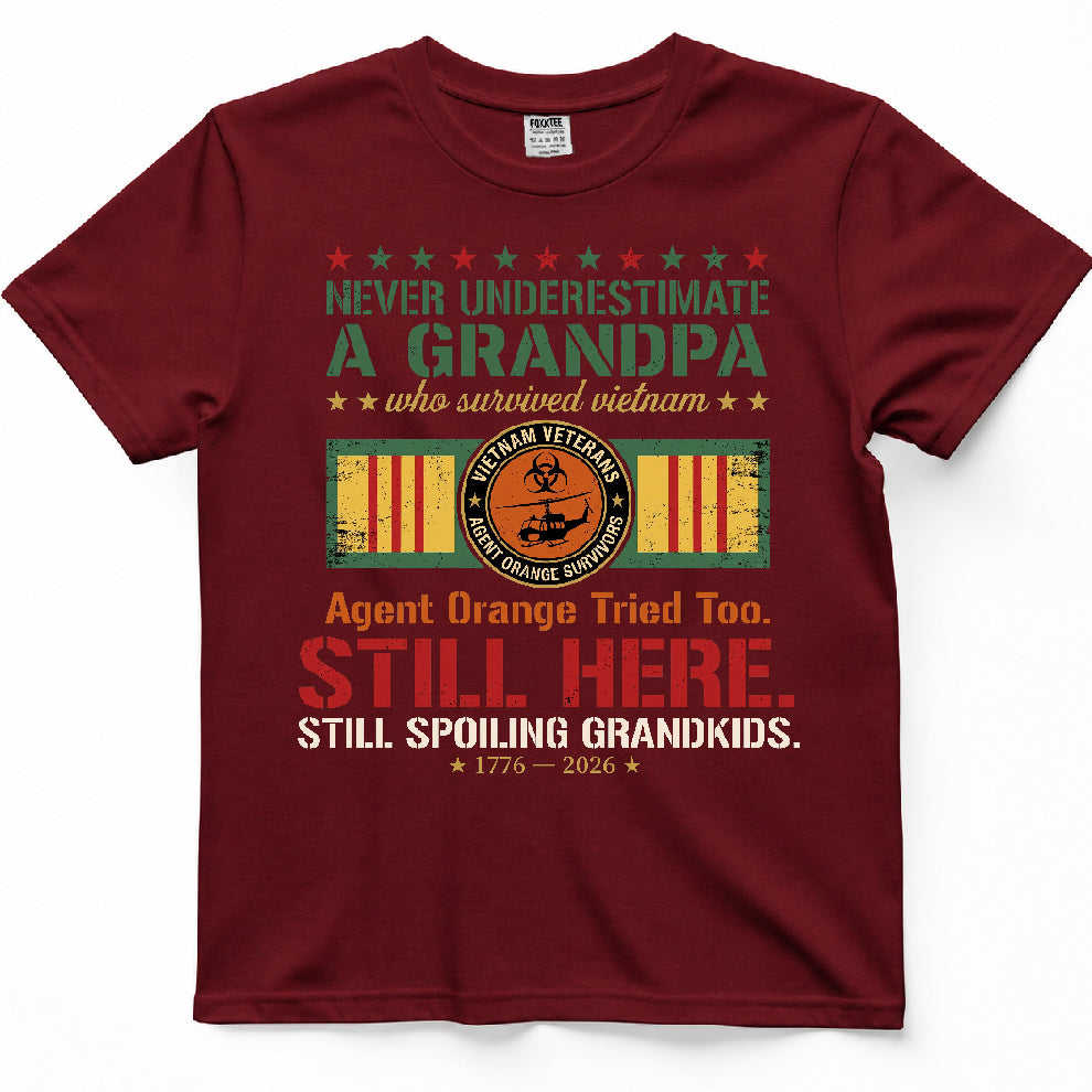 Never Underestimate A Grandpa Who Survived Vietnam Shirt