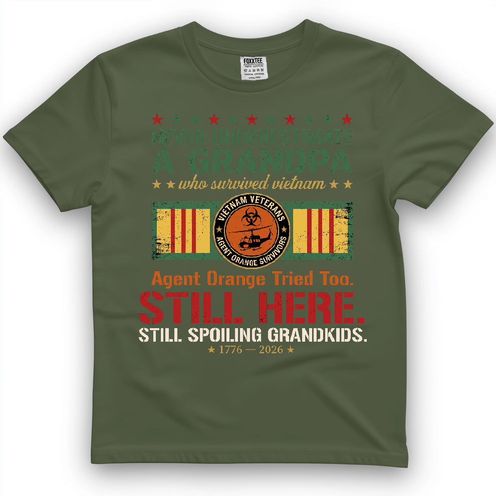 Never Underestimate A Grandpa Who Survived Vietnam Shirt