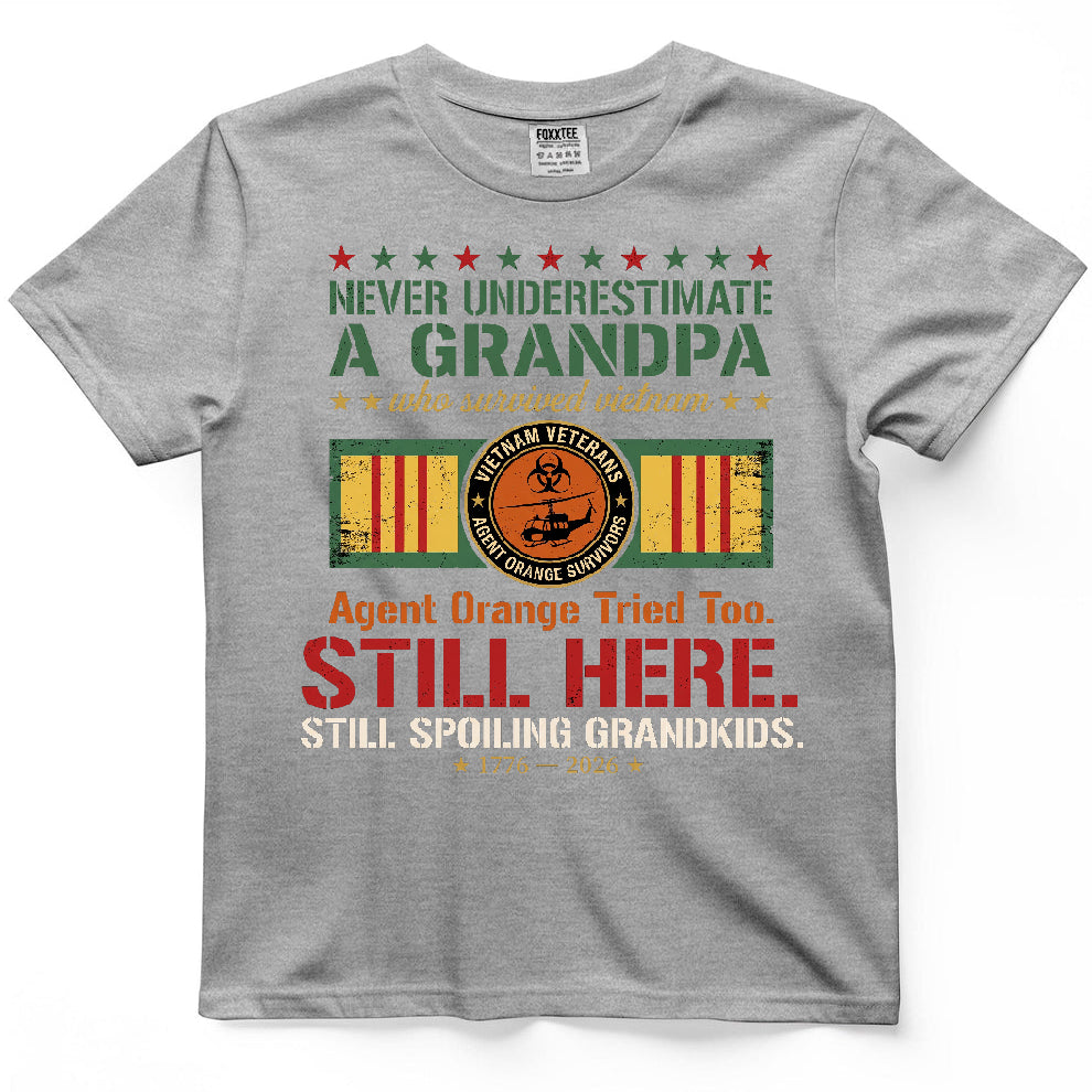 Never Underestimate A Grandpa Who Survived Vietnam Shirt