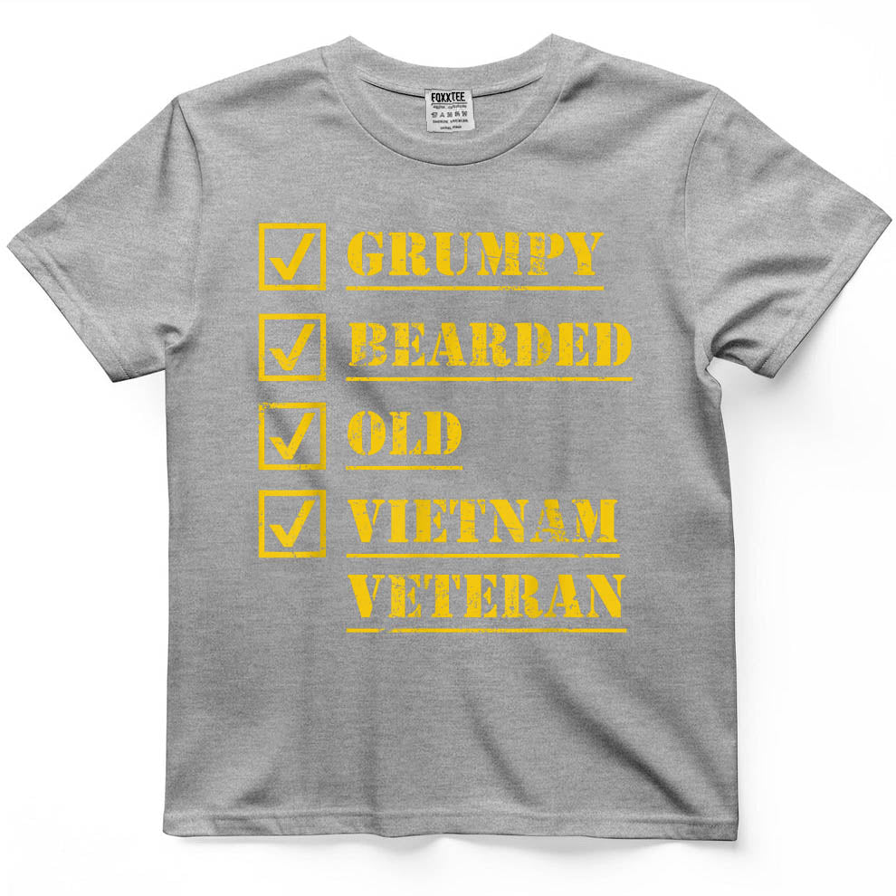 Grumpy Bearded Men Vietnam Veteran T-Shirt