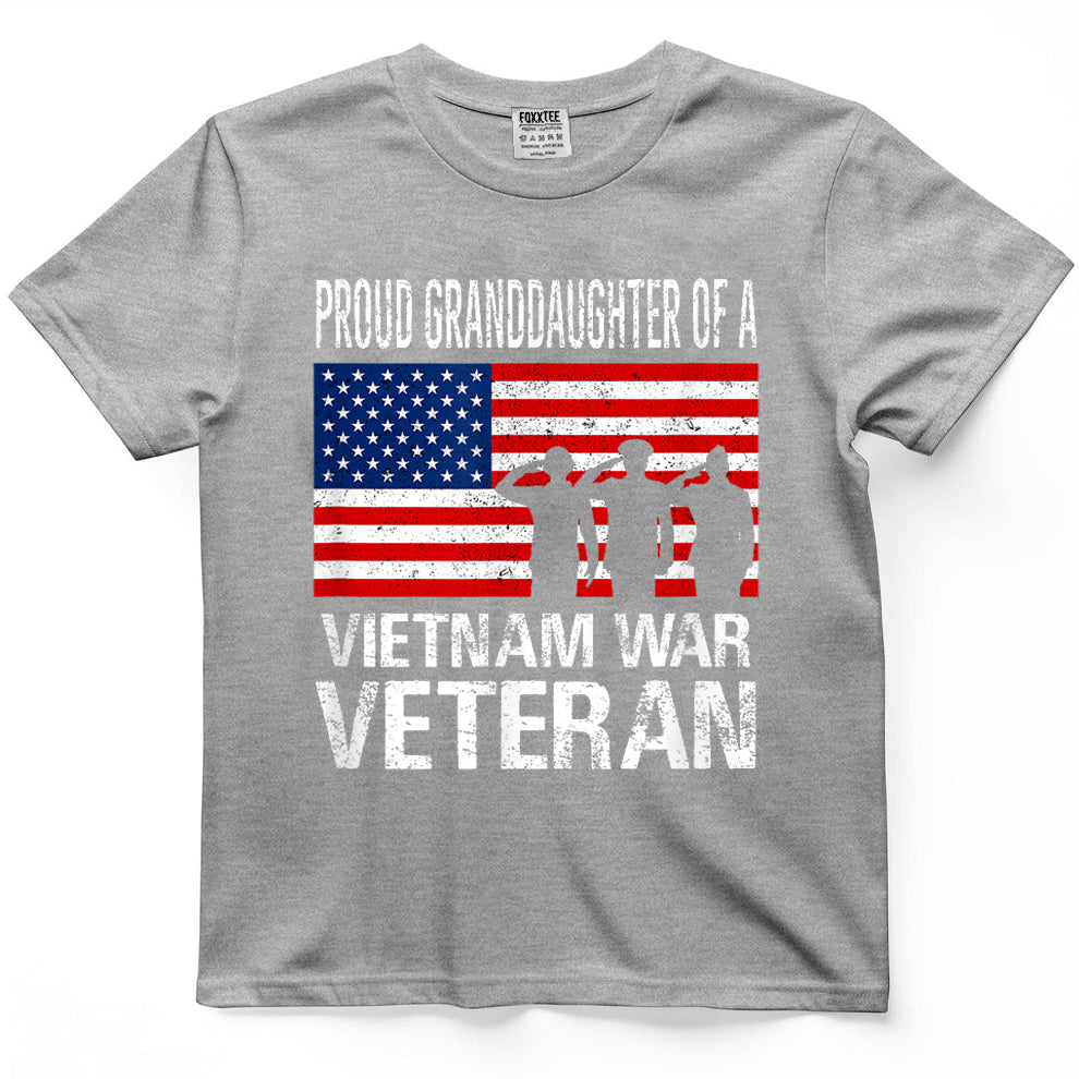 Proud Granddaughter Vietnam War Veteran Matching Grandfather T-Shirt