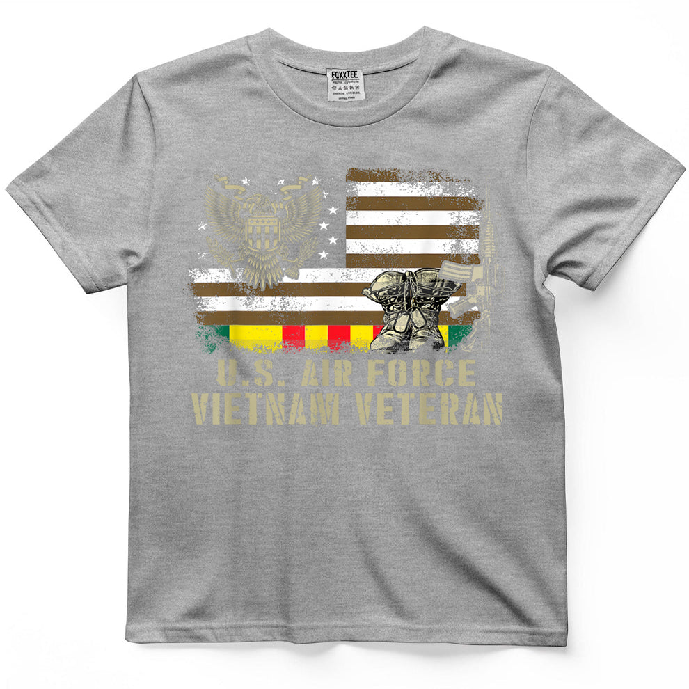 Vintage American Flag Proud U.S. Air Force Vietnam Veteran T-Shirt