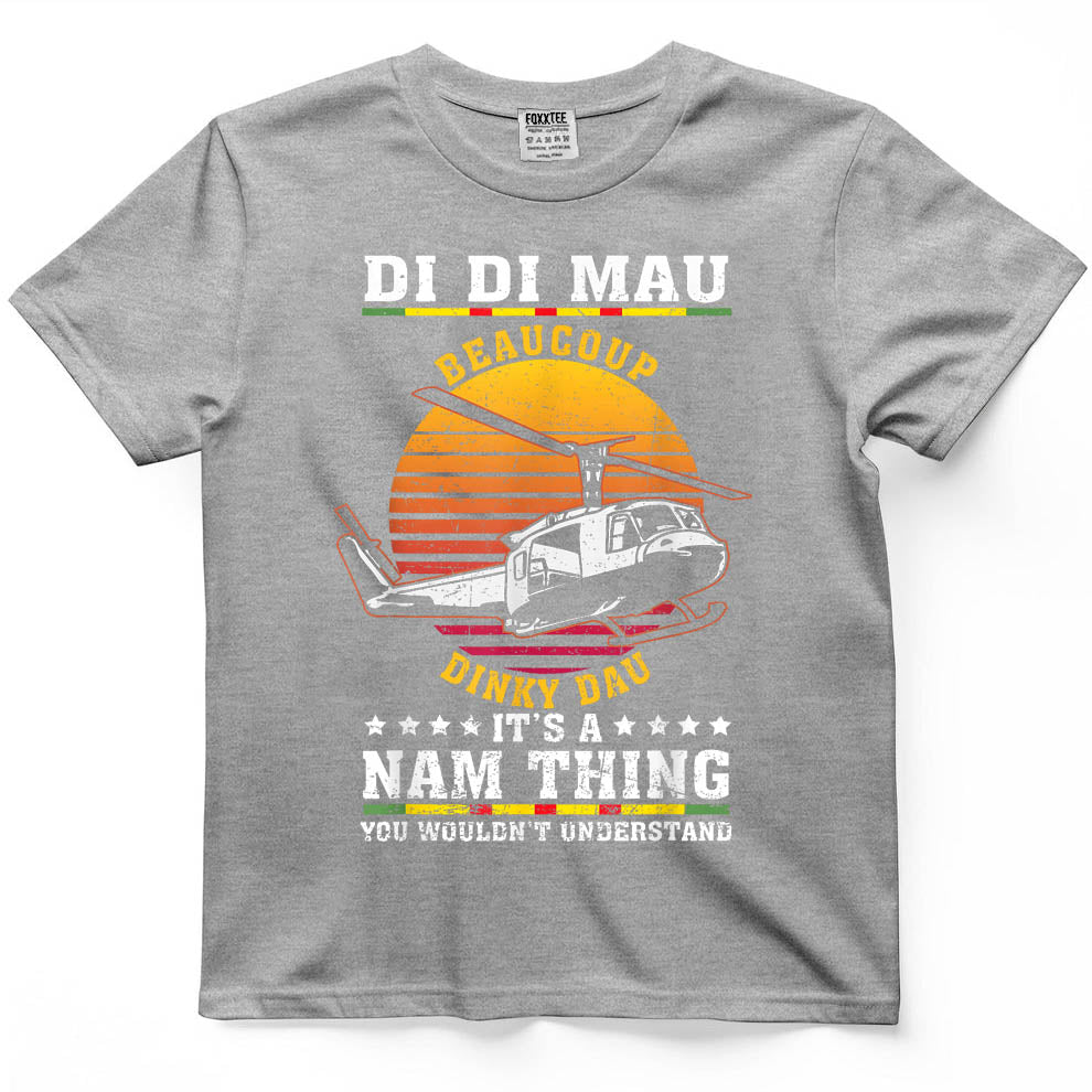 Di Di Mau Beaucoup Dinky Dau Vintage US Army Vietnam Veteran T-Shirt