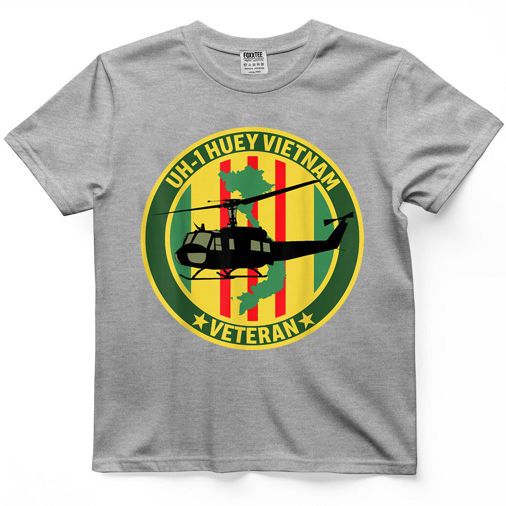 UH-1 Huey Helicopter Vietnam Veteran US Military Vet T-Shirt
