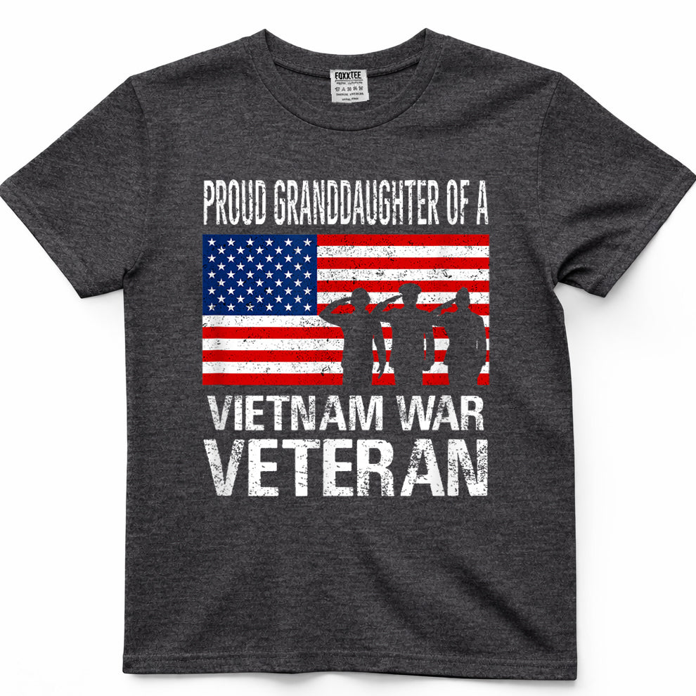 Proud Granddaughter Vietnam War Veteran Matching Grandfather T-Shirt