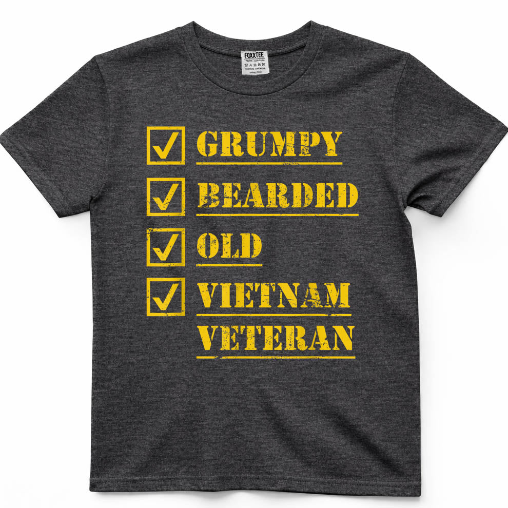Grumpy Bearded Men Vietnam Veteran T-Shirt