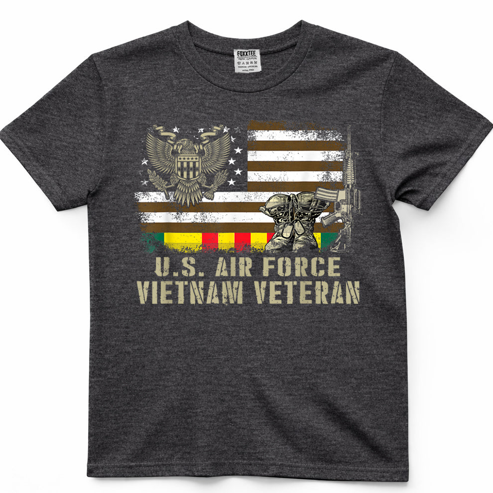 Vintage American Flag Proud U.S. Air Force Vietnam Veteran T-Shirt