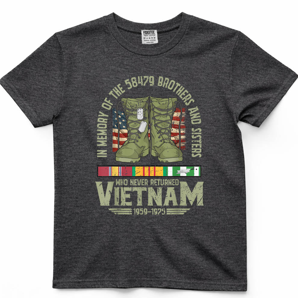 in Memory of The 58479 Vietnam Veteran US Flag Veterans Day T-Shirt