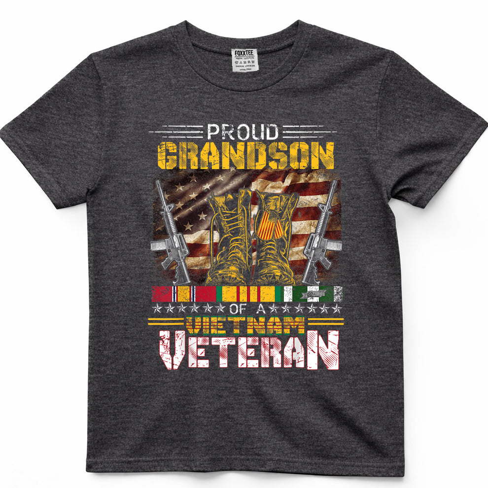 Proud Grandson Of A Vietnam Veteran Shirt  Vietnam War Vet T-Shirt
