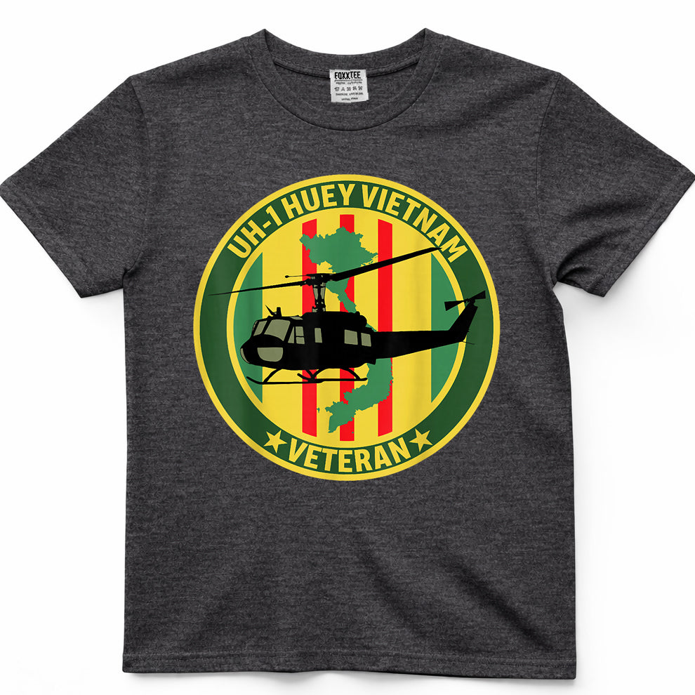UH-1 Huey Helicopter Vietnam Veteran US Military Vet T-Shirt