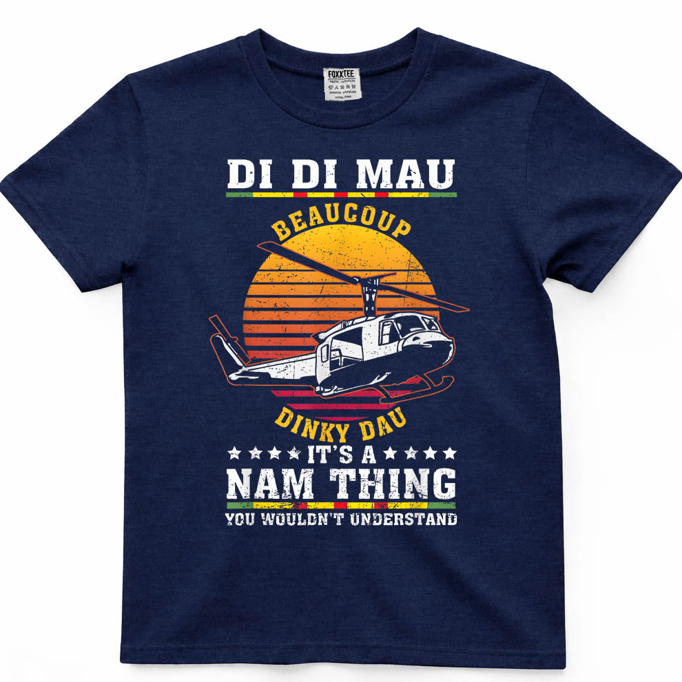 Di Di Mau Beaucoup Dinky Dau Vintage US Army Vietnam Veteran T-Shirt