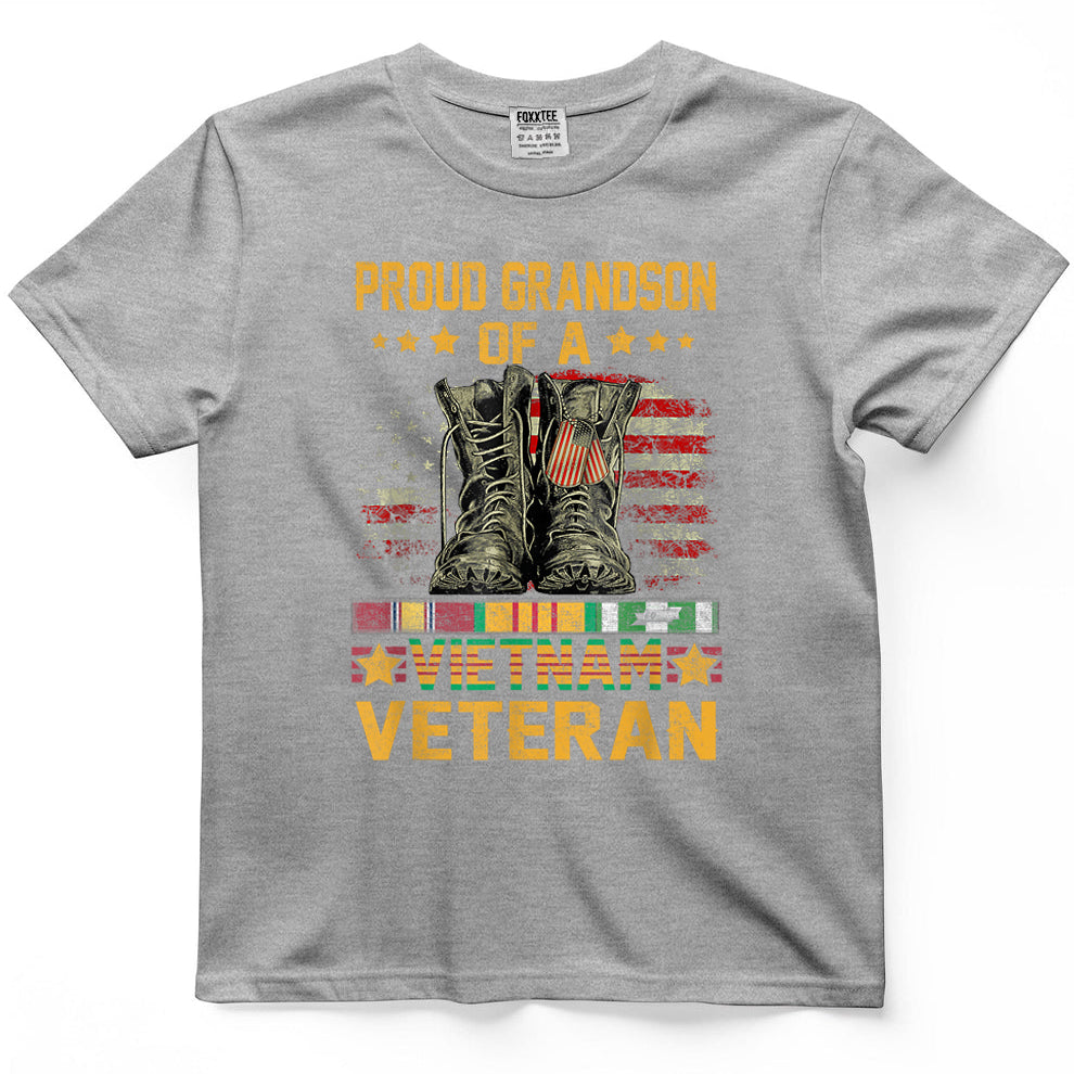 Proud Grandson of A Vietnam Veteran Flag American USA T-Shirt