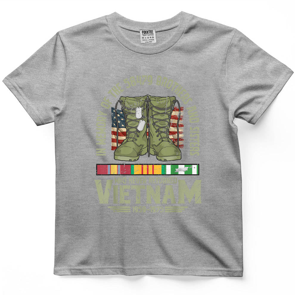 in Memory of The 58479 Vietnam Veteran US Flag Veterans Day T-Shirt