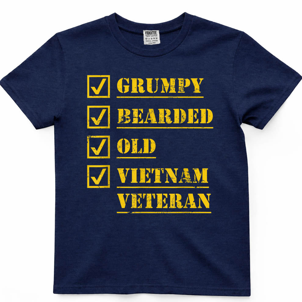Grumpy Bearded Men Vietnam Veteran T-Shirt