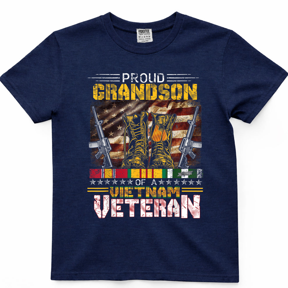Proud Grandson Of A Vietnam Veteran Shirt  Vietnam War Vet T-Shirt