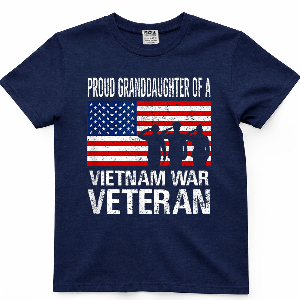 Proud Granddaughter Vietnam War Veteran Matching Grandfather T-Shirt