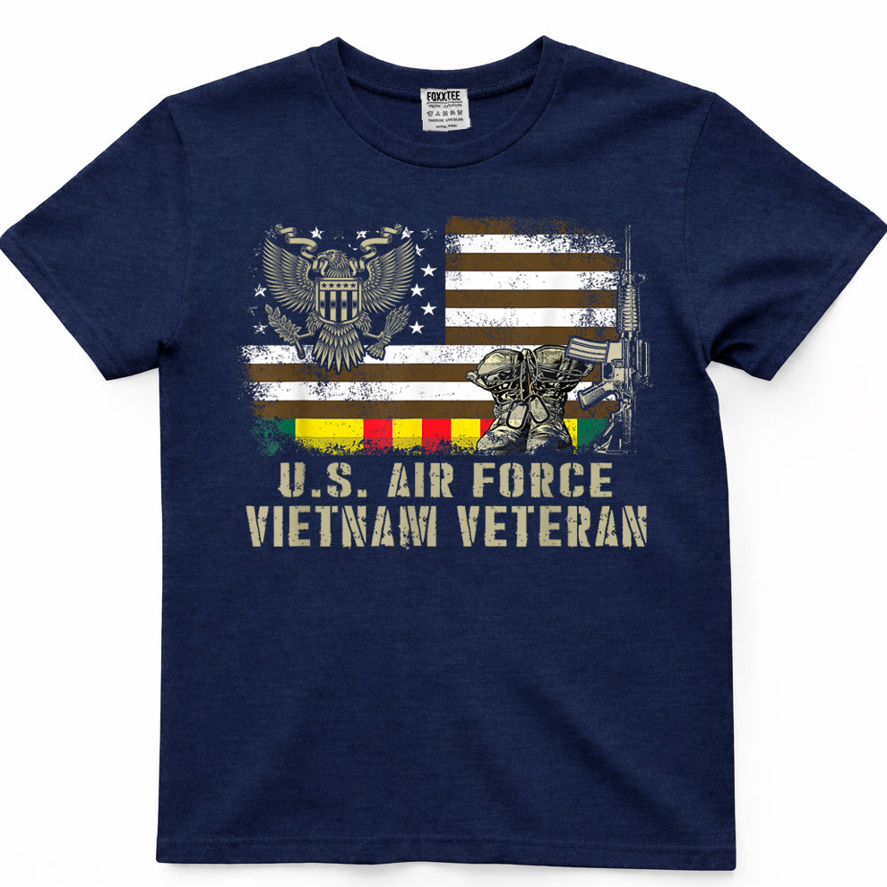 Vintage American Flag Proud U.S. Air Force Vietnam Veteran T-Shirt