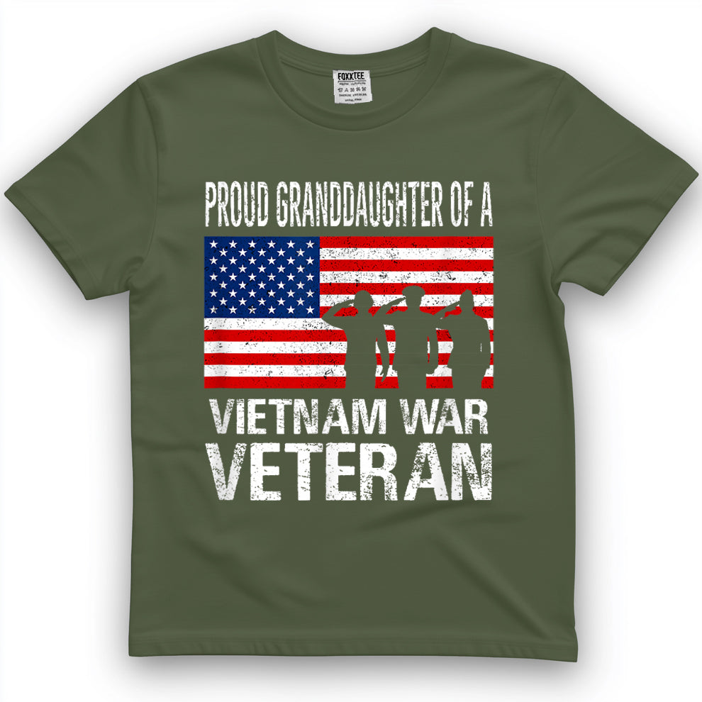 Proud Granddaughter Vietnam War Veteran Matching Grandfather T-Shirt