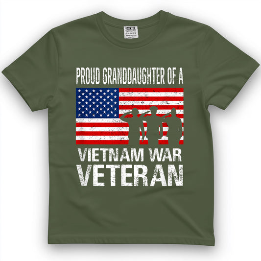 Proud Granddaughter Vietnam War Veteran Matching Grandfather T-Shirt