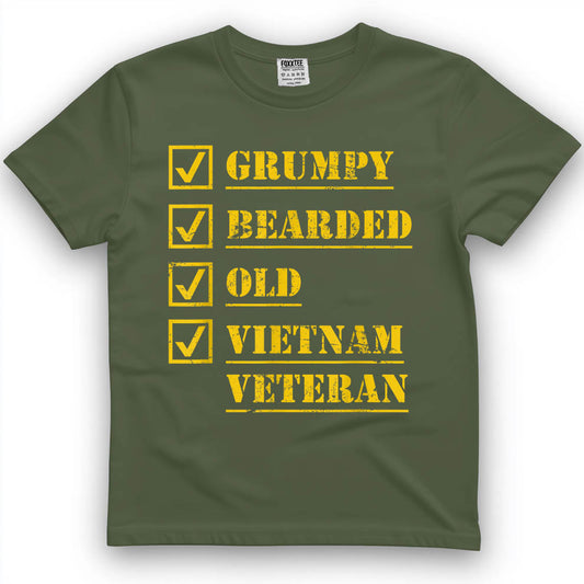 Grumpy Bearded Men Vietnam Veteran T-Shirt