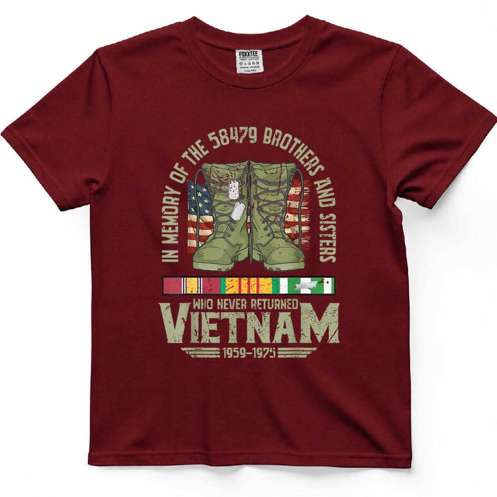 in Memory of The 58479 Vietnam Veteran US Flag Veterans Day T-Shirt