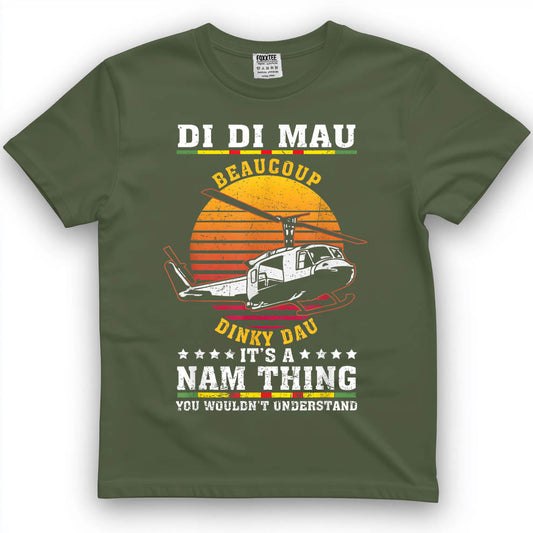 Di Di Mau Beaucoup Dinky Dau Vintage US Army Vietnam Veteran T-Shirt