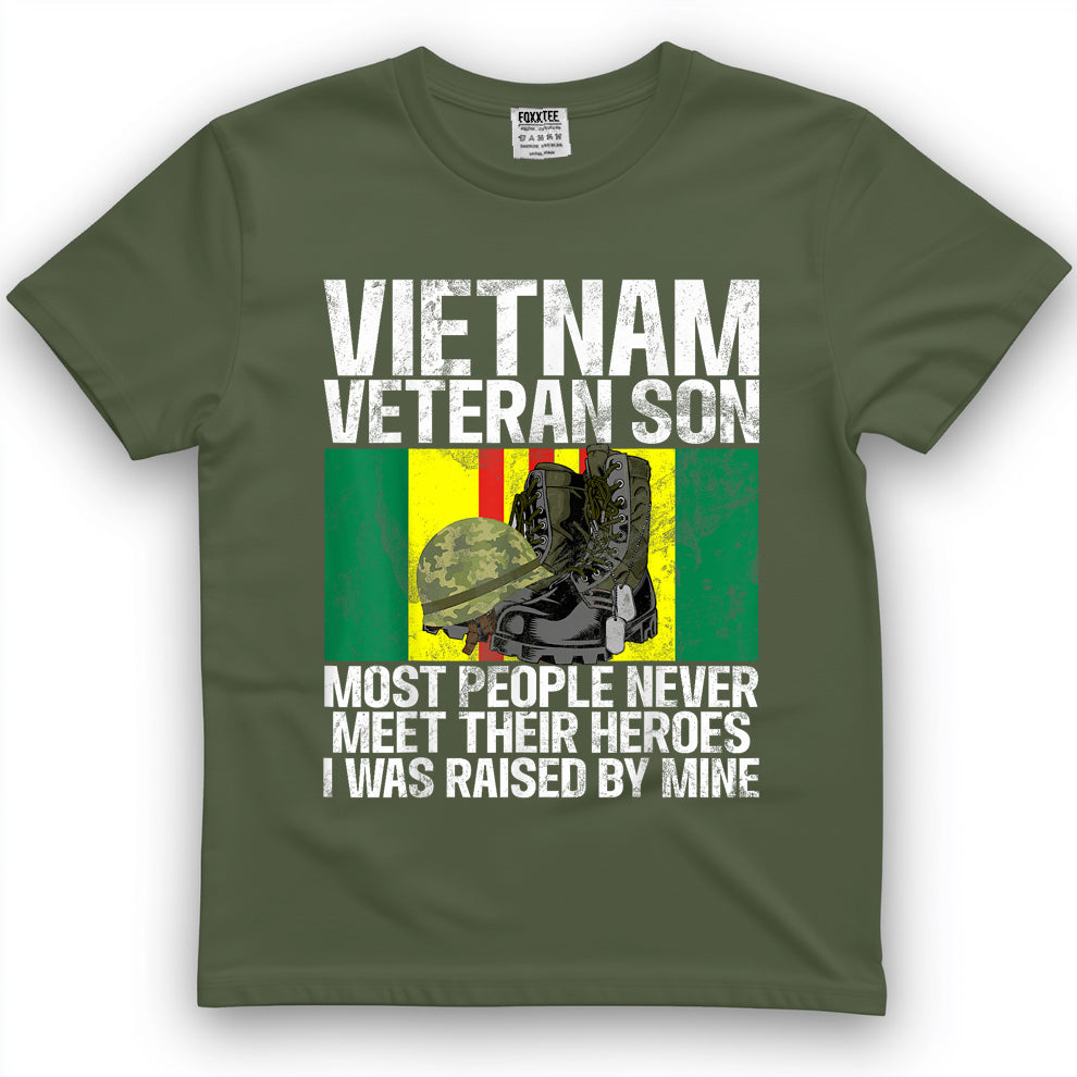 Vietnam Veteran Son Soldier Patriotic Army Vet Grandson T-Shirt