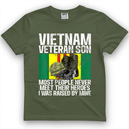 Vietnam Veteran Son Soldier Patriotic Army Vet Grandson T-Shirt