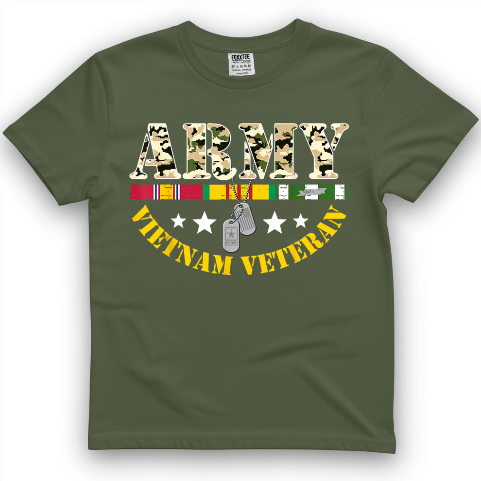 US Army Vietnam Veteran USA Flag Shirt, Veteran Vietnam Army T-Shirt