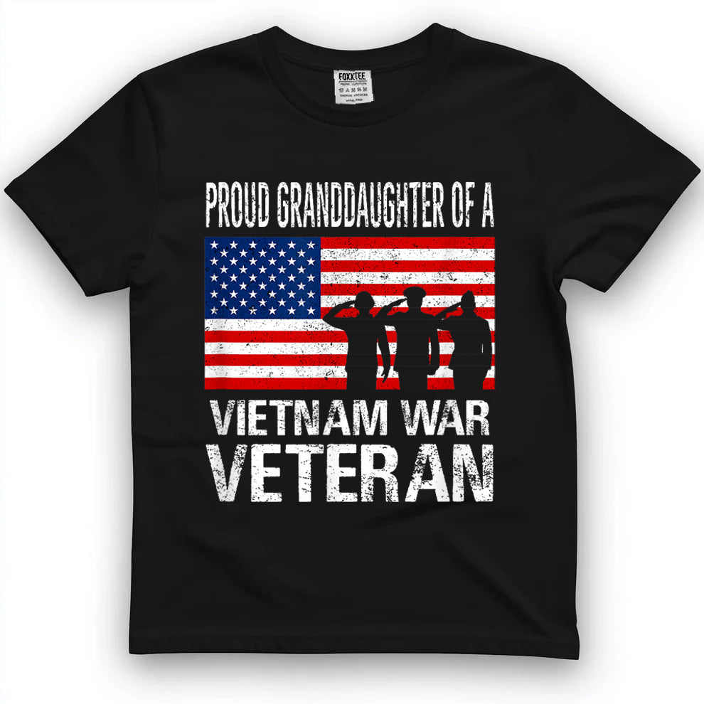 Proud Granddaughter Vietnam War Veteran Matching Grandfather T-Shirt