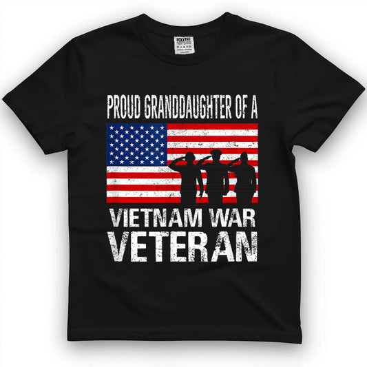 Proud Granddaughter Vietnam War Veteran Matching Grandfather T-Shirt
