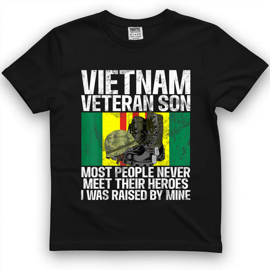 Vietnam Veteran Son Soldier Patriotic Army Vet Grandson T-Shirt