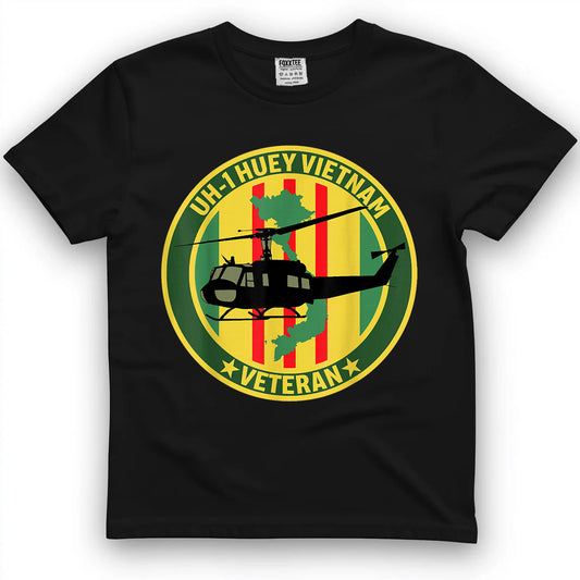 UH-1 Huey Helicopter Vietnam Veteran US Military Vet T-Shirt